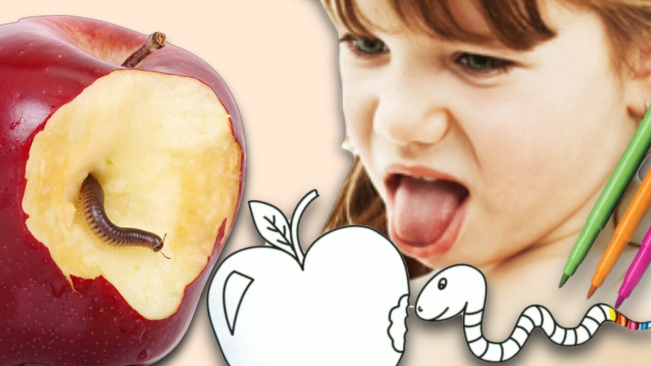 How to draw an apple and a worm | Step by Step