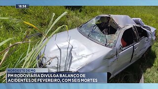 Nordeste de MG: PM Rodoviária Divulga Balanço de Acidentes de Fevereiro, com Seis Mortes.