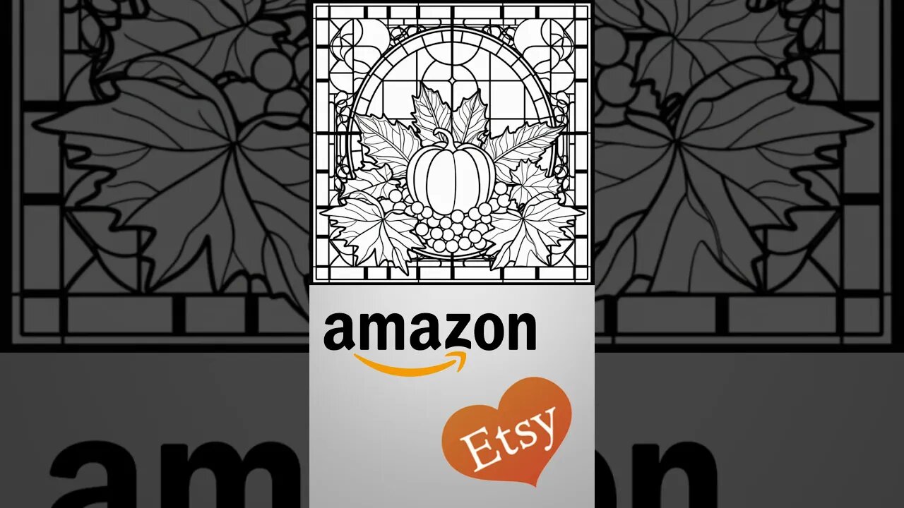 Autumn Pumpkins Stained Glass Coloring Book