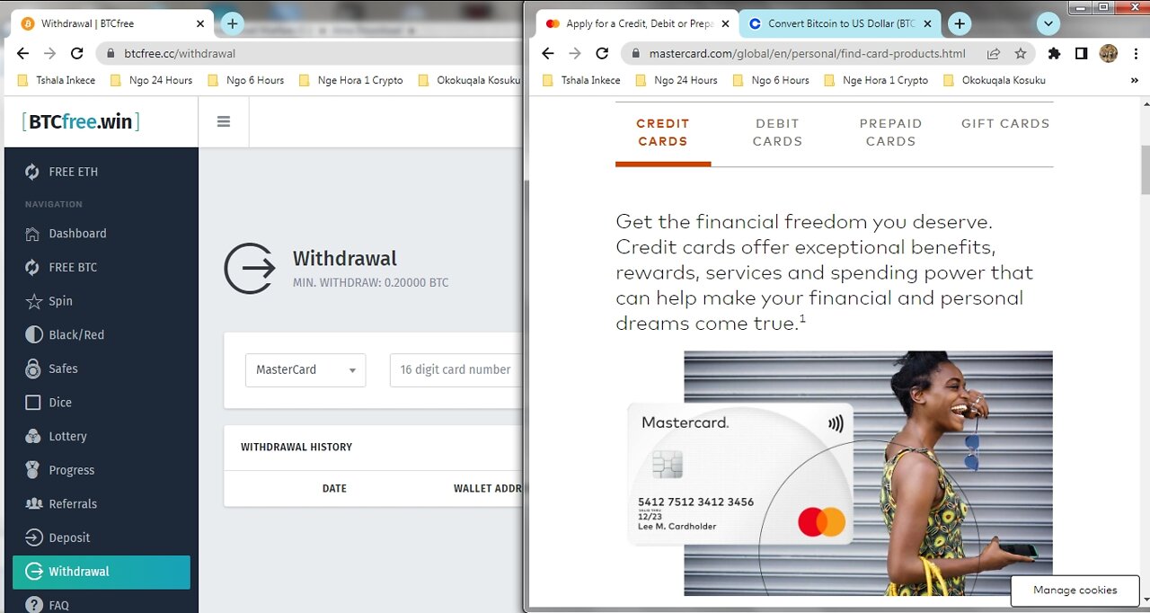 How To Get Free Up To 0.1 Bitcoin BTC Every 60 Minutes At BTCfree And Instant Withdraw At MASTERCARD