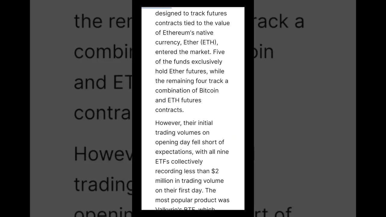 Ethereum Futures ETF Launches to Muted Volumes | Ethereum Futures ETF Launched on October 2