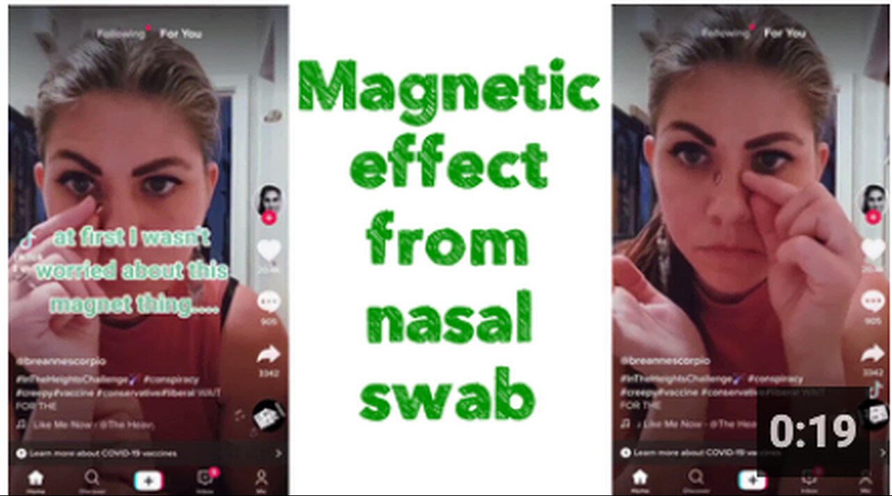 Magnetic effect from nasal swab