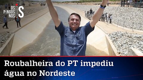 Bolsonaro denuncia que desvios do PT equivaleram a "50 transposições" do São Francisco