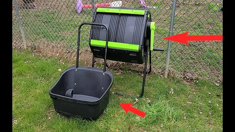 MAZE 48 Gal 2 Compartment Tumbler and Maze Compost Cart Set
