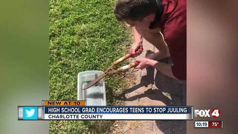 Teens destroy Juuls to encourage others to stop using them