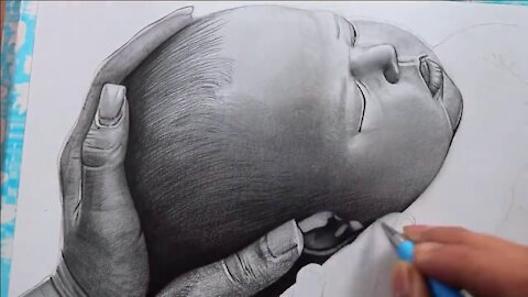 AMAZING Hyper realistic drawing of Baby with 10 Hands