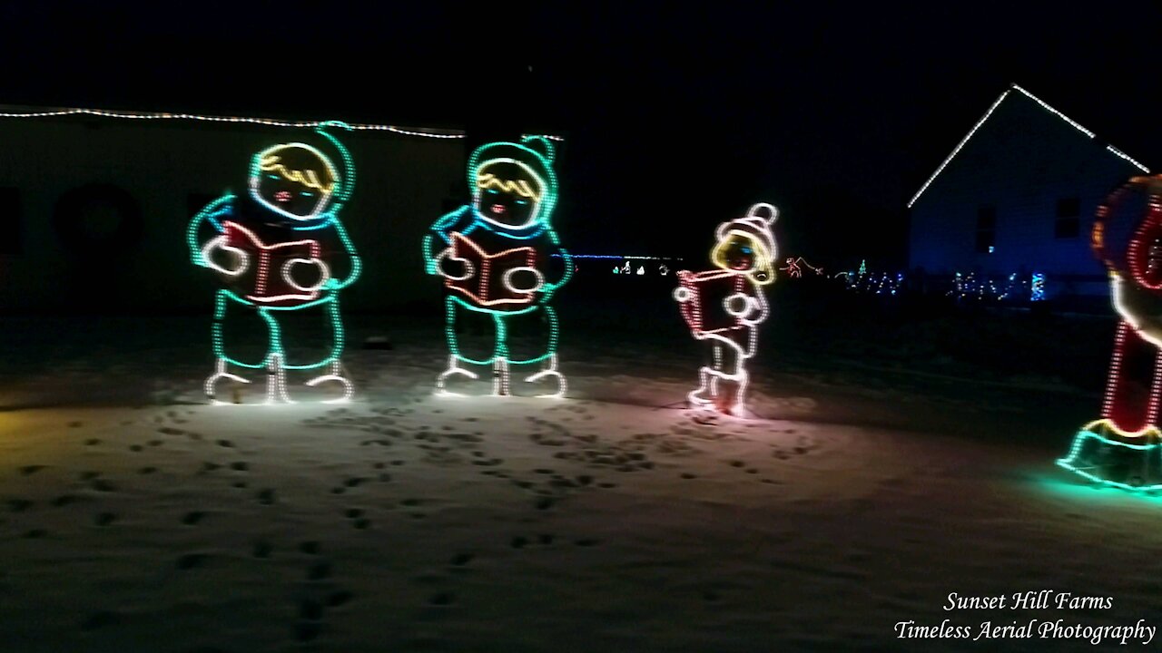 Amazing Christmas Light Display At Sunset Hill Farms Drone Footage Must See.