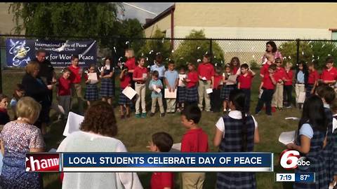 Students from St. Susanna School celebrate International Day of Peace