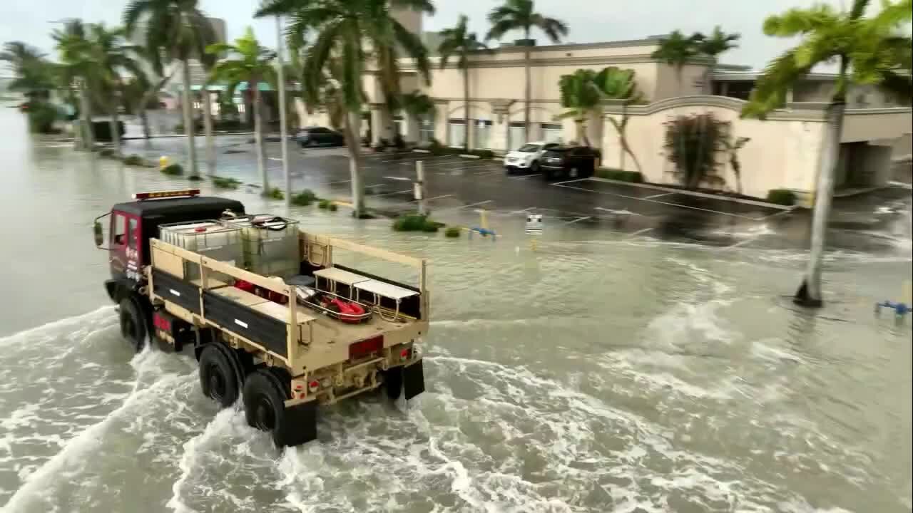 Drone captures Idalia impact on Treasure Island
