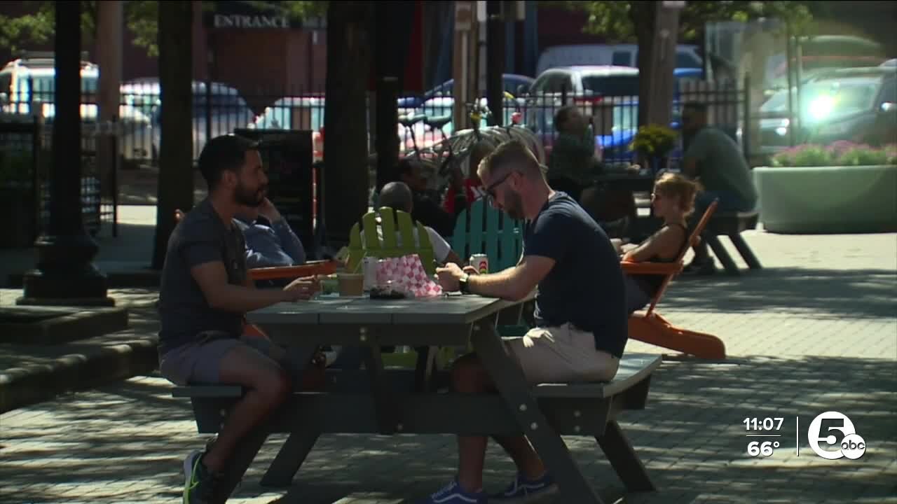 Busy first night on Market Avenue after city closes street to vehicle traffic