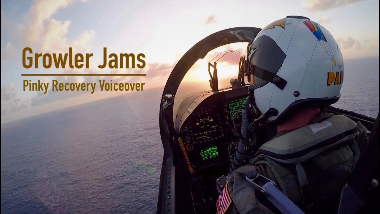 VOICEOVER - PINKY CARRIER RECOVERY Aboard USS Theodore Roosevelt (CVN-71) - Growler Jams