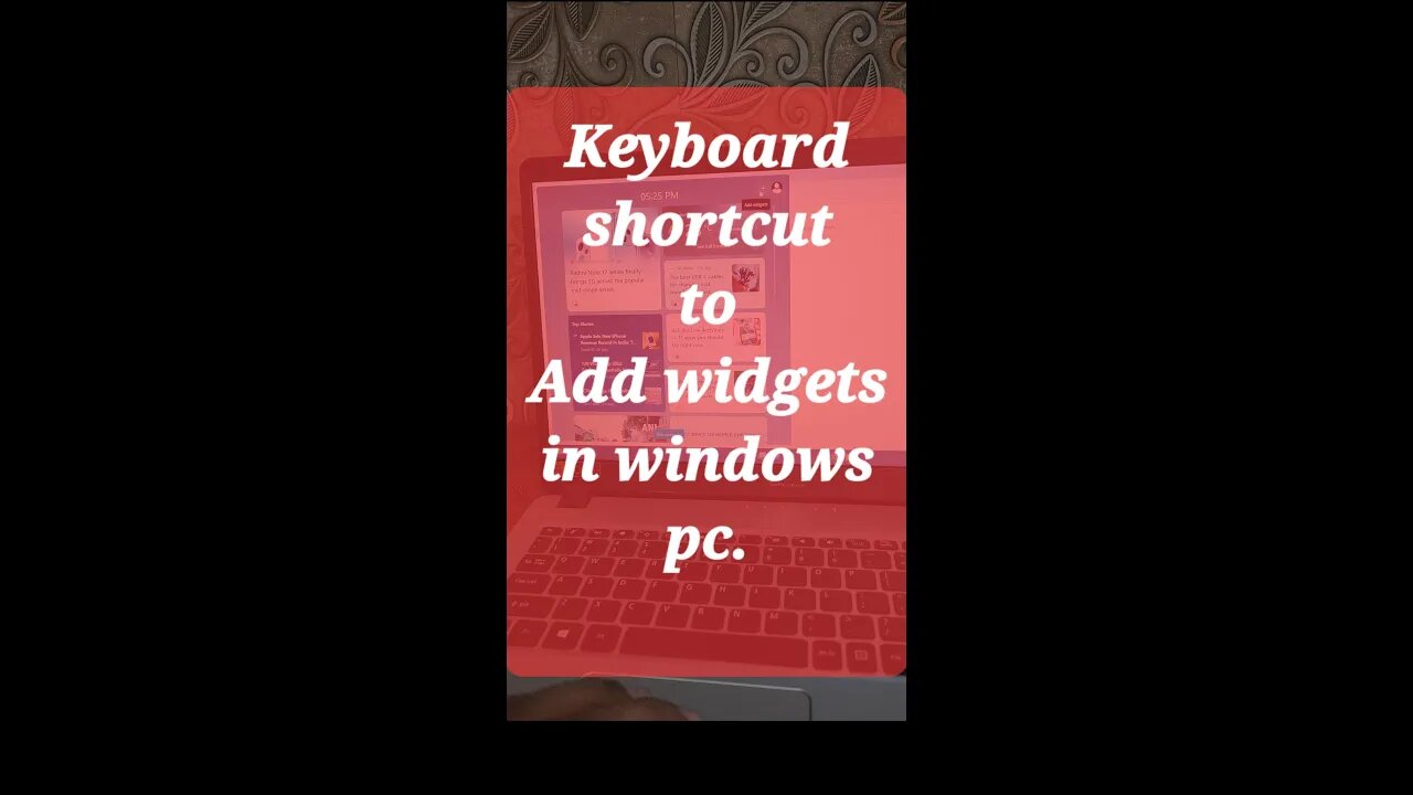 Keyboard shortcut to Add widgets in windows pc. #shorts #youtubeshorts