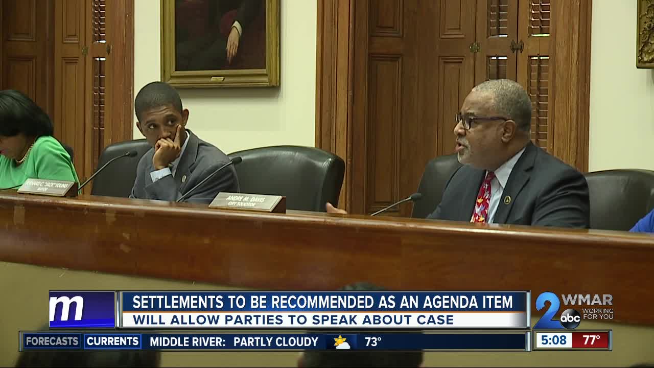 Settlements to be recommended as an agenda item for City Council