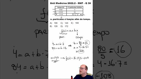 Vestibular Medicina UNIT 2022.2 Questão 38 #shorts