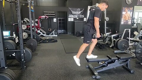 Dumbbell Deficit Box Step Up