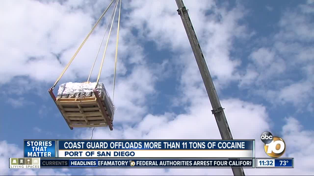 Coast Guard drops off seized cocaine in San Diego
