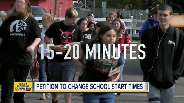 Pinellas County parents petition to change school start times