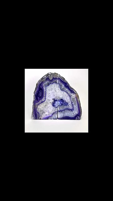 PURPLE AGATE BOOK ENDS
