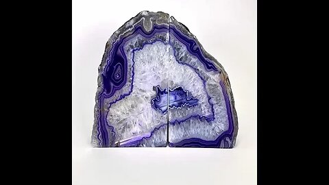 PURPLE AGATE BOOK ENDS