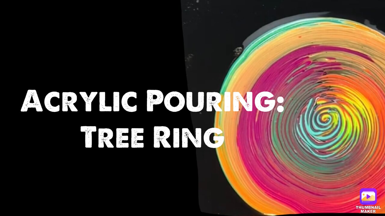 (3) FunkyTree Ring on Turntable -Acrylic Pouring