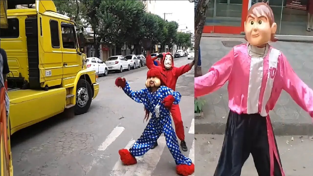 PULO NINJA DO FOFÃO, BEN10 E HOMEM-ARANHA NA CARRETA DA ALEGRIA TREM BALADA, LIKE