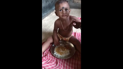 Cute baby eating rice|Parshi