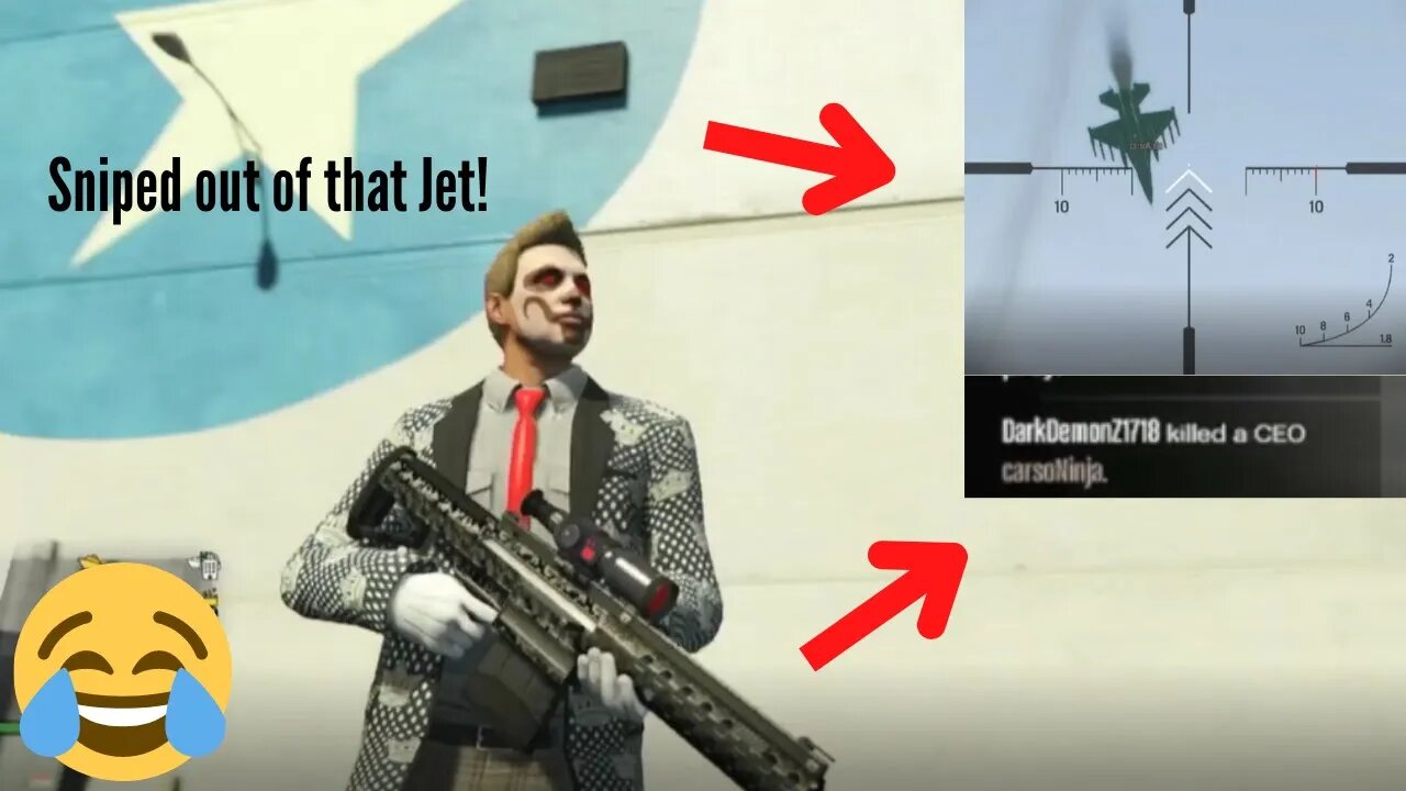 GTA Online Griefer Gets SNIPED out of his JET! - When Griefers get Justice!