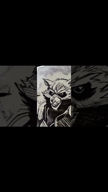 Inking ROCKET RACCOON 11x17! #inking #comics #comicbook #rocketraccoon #drawing #marvelcomics