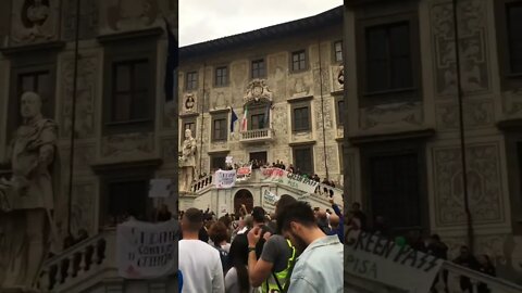 ITALY - Students Protest Mandates At University Of Pisa