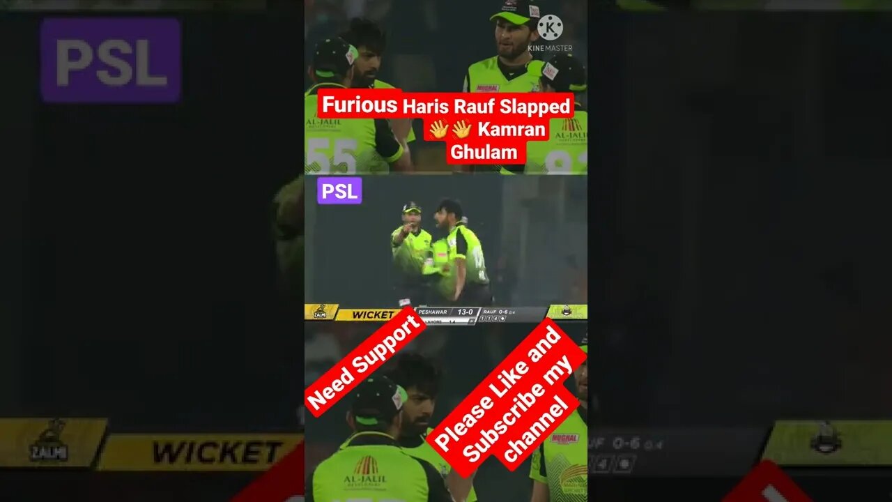 Haris Rauf slapped Kamran Ghulam|PSL|Lahore Qalandars vs Peshawar Zalmi|Haris Rauf vs Kamran Ghulam