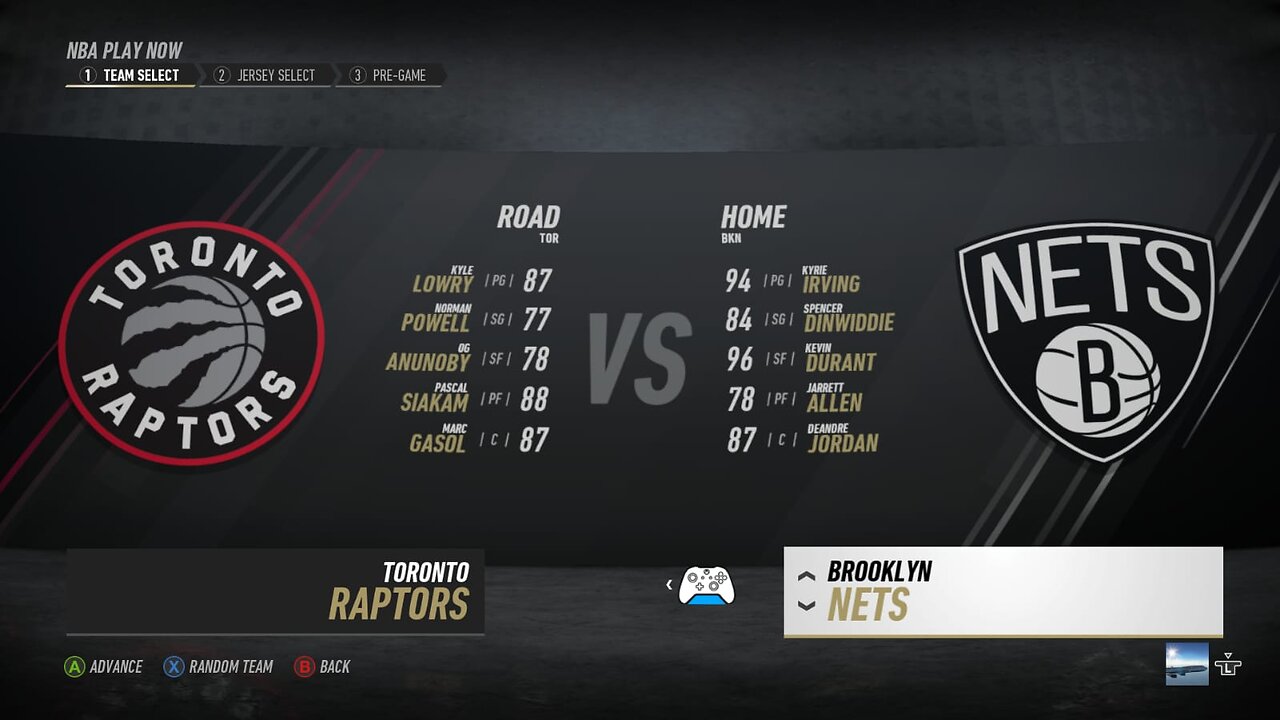 🏀NBA Live Season - Week 3 - Toronto Raptors (Road) VS (Home) Brooklyn Nets