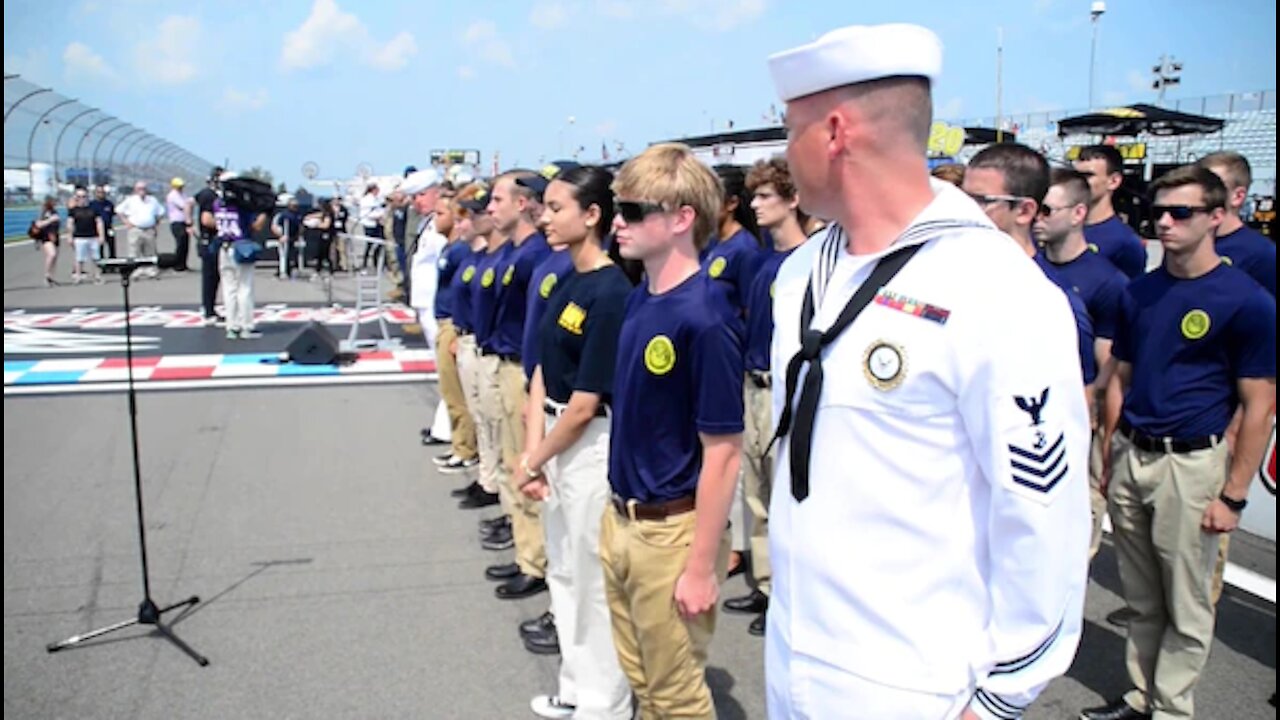 Future Sailors Take Oath at NASCAR Race