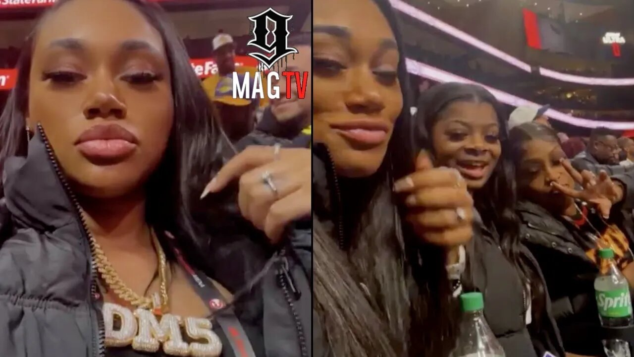 Jania Attends Hawks vs Lakers Game Wit "BF' Dejounte Murray's Mom & Sister! 🥰