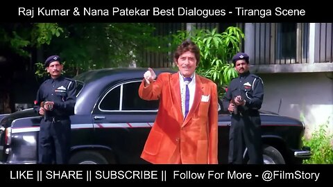 Raj Kumar & Nana Patekar Best Dialogues Tiranga Scene || Follow For More - @FilmStory2658