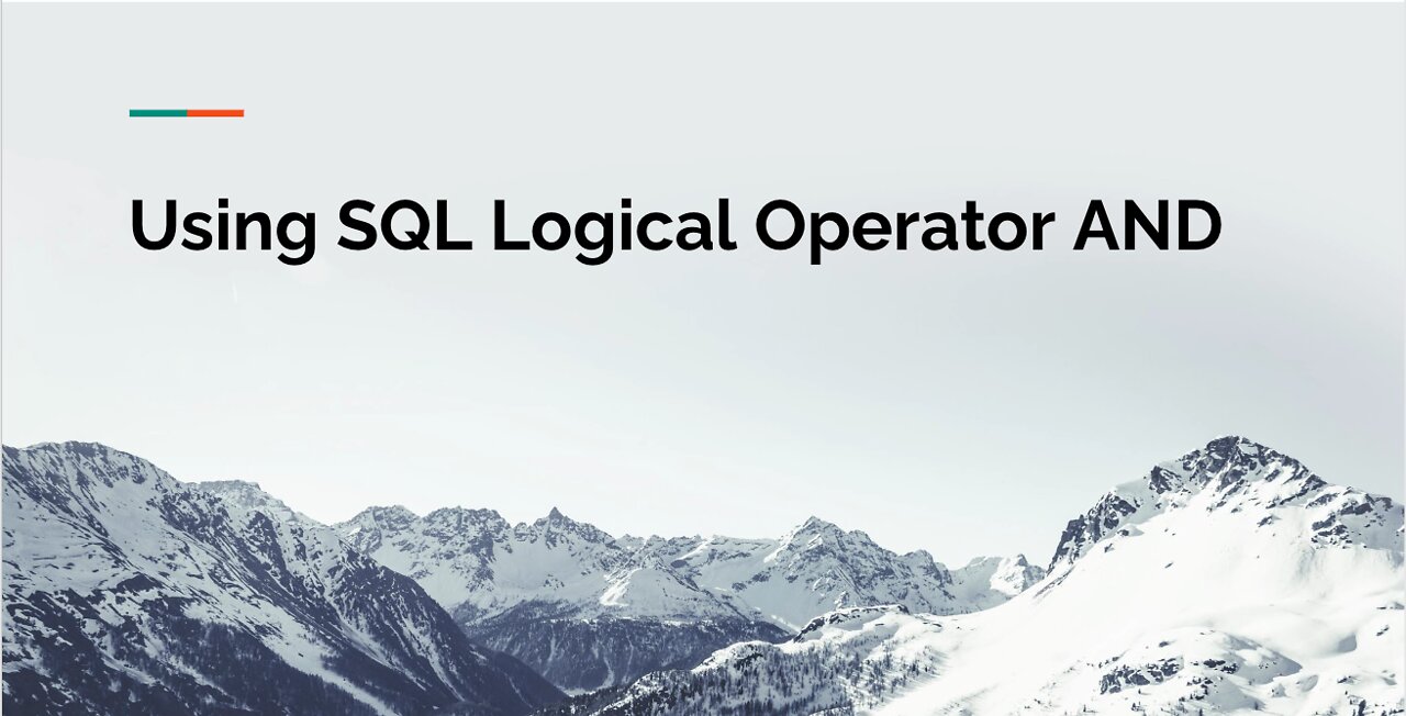 SQL Logical Operator AND Tutorial