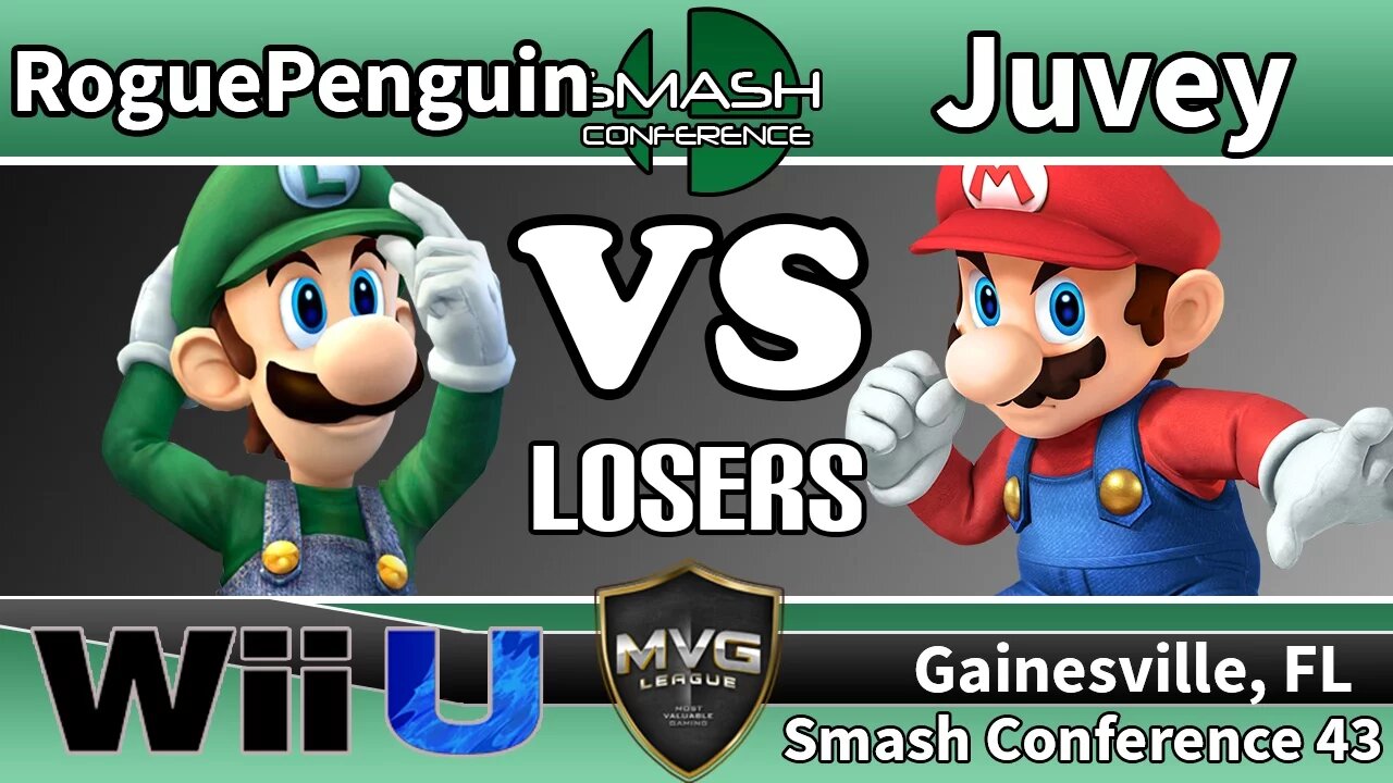 RoguePenguin (Luigi) vs. Juvey (Mario) - SSB4 Losers R7 - SC43