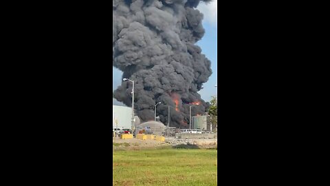 A fire at the marathon oil field in Louisiana
