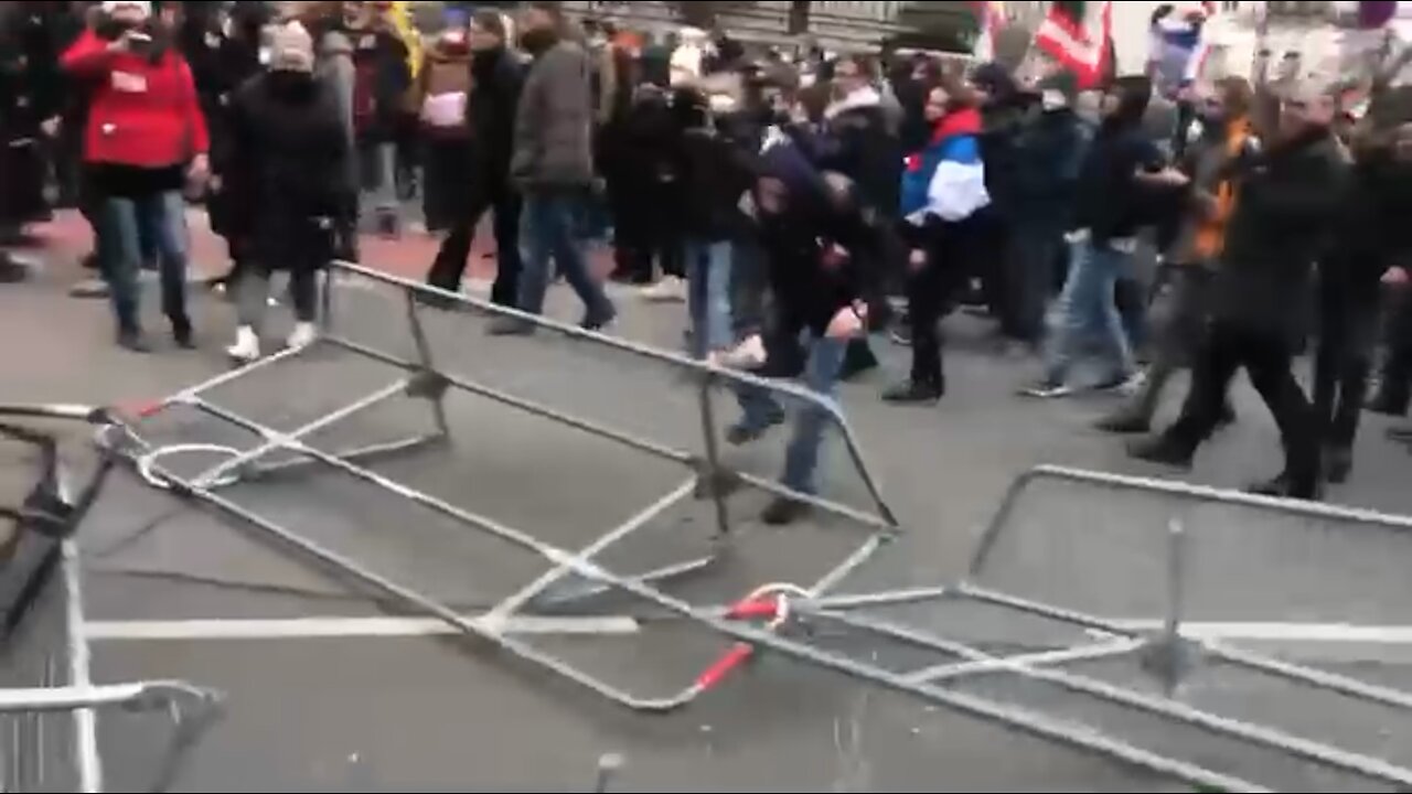 Protest in Vienna against Covid restrictions and vaccine mandates 12/18/21