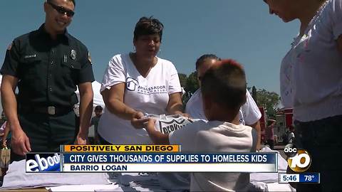 San Diego gives thousands of supplies to homeless kids