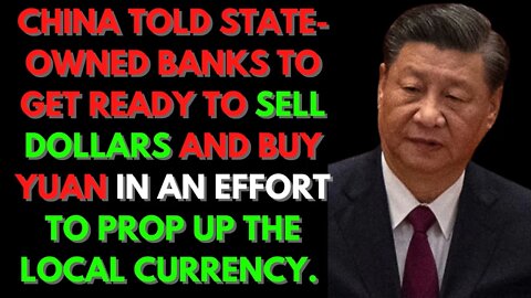 |NEWS| China Tells State Banks To Prepare For A Massive Dollar Sell Off