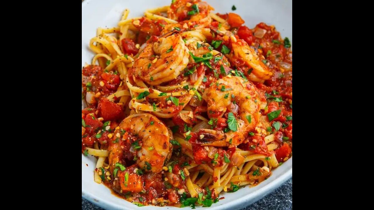 Mouth Watering Spicy Butter Garlic Shrimp/Prawn Pasta Recipe