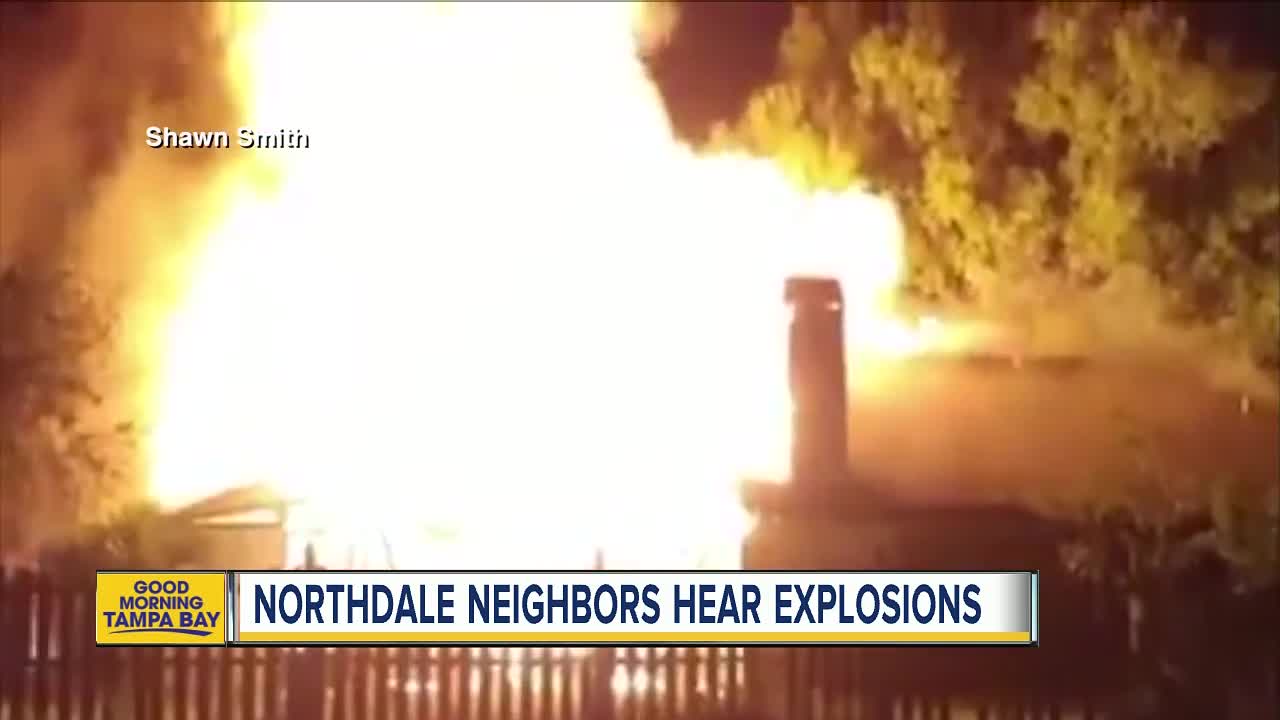 Flamethrowers inside house during fire