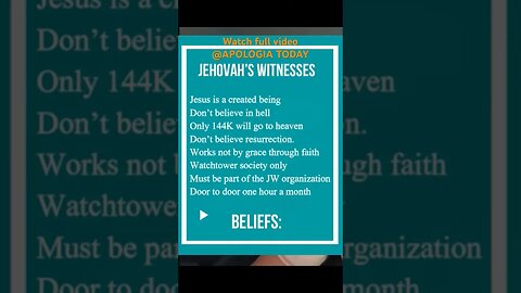 FALSE RELIGION | WHAT DO JEHOVAH’S WITNESSES REALLY BELIEVE #shorts