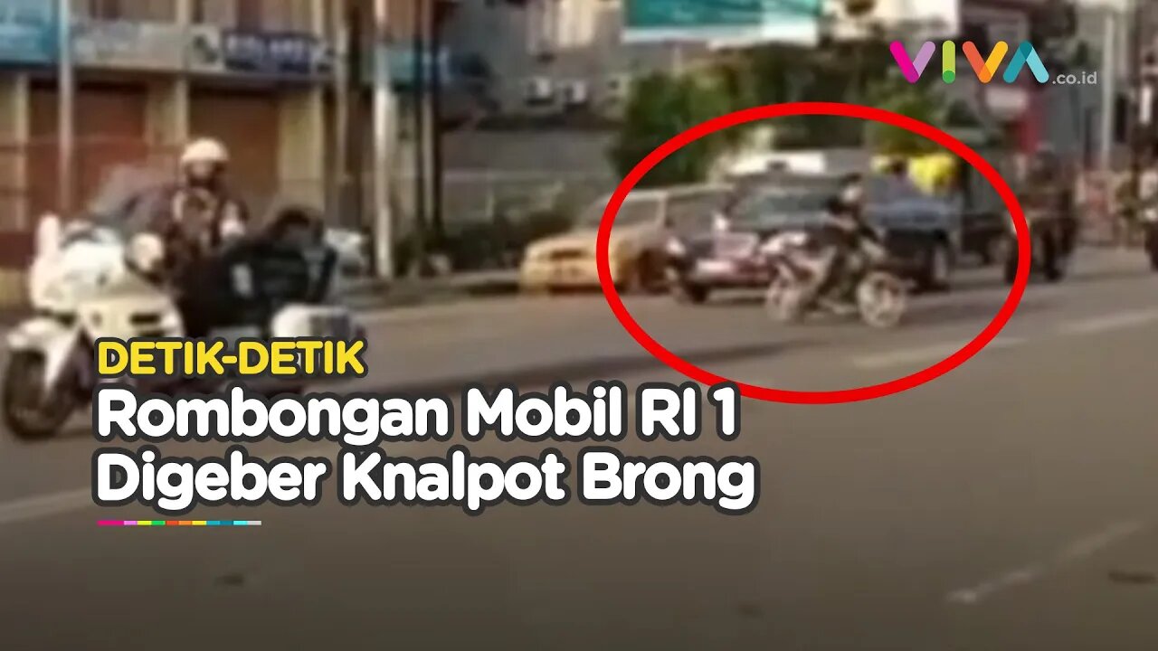 NYARIS TERTABRAK! Mobil Presiden Digeber Pemotor Berknalpot Brong