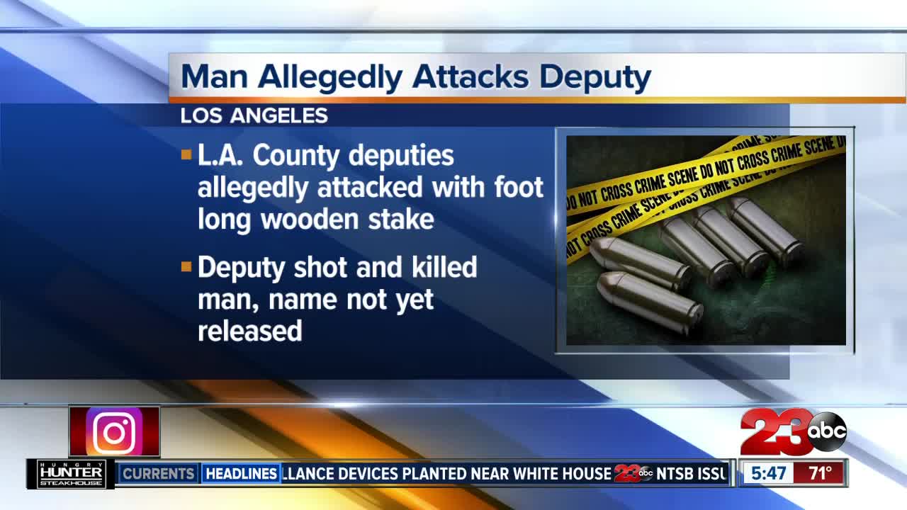 Man allegedly attacks LA County deputies with a stake