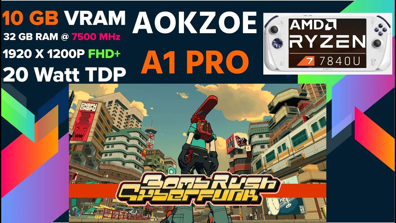 Bomb Rush CyberFunk running on AOKZOE A1 Pro "10 GB VRAM"