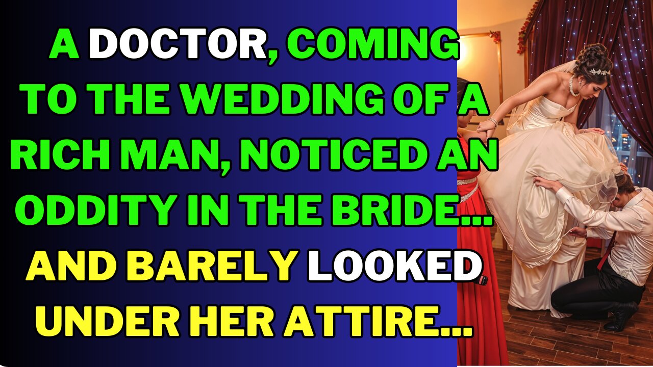 A doctor, coming to the wedding of a rich man, noticed an oddity in the bride...