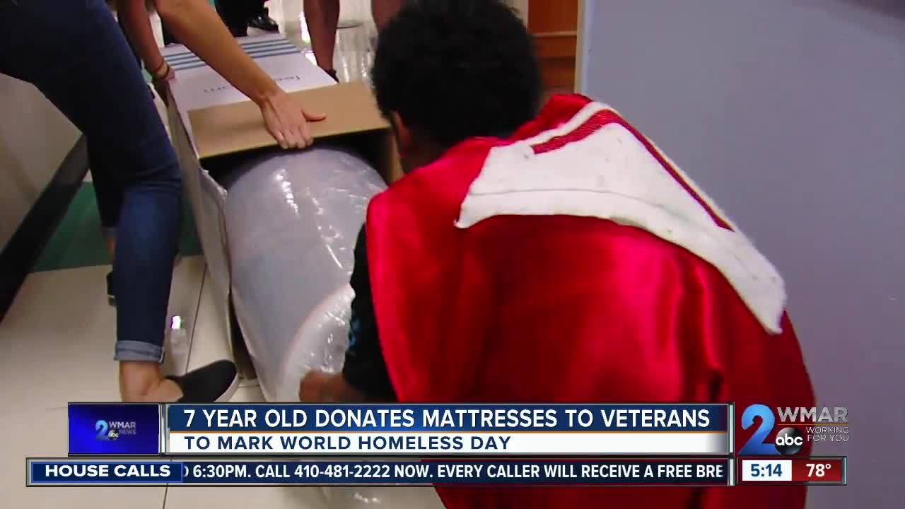 Homeless vets get a better nights sleep thanks to 7 year old and donated mattresses