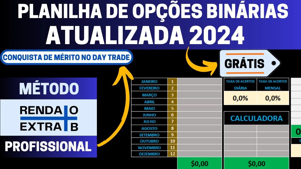 PLANILHA DE OPÇÕES BINÁRIAS ATUALIZADA 2024