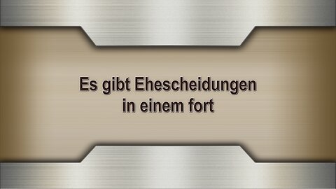 Es gibt Ehescheidungen in einem fort